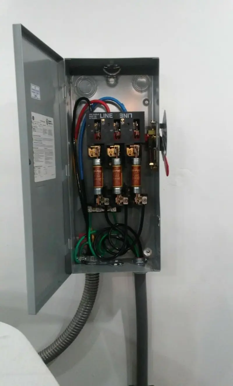 Three-phase disconnect switch installed for Electrical Wiring & Rewiring in Floris